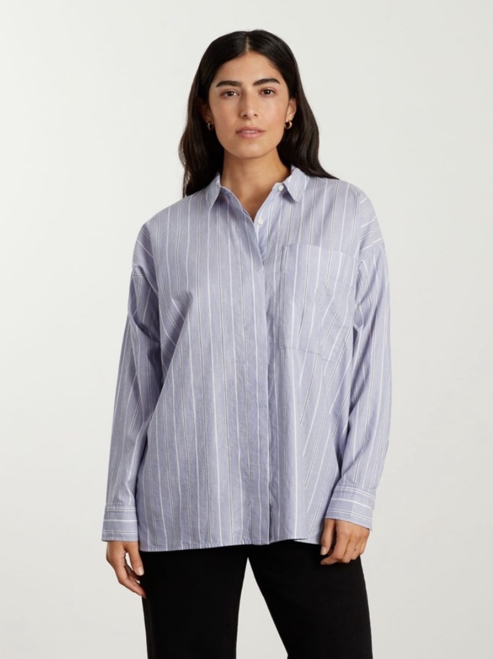 Everlane The Oversized Silky Cotton Shirt size S